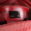 FENDI Zucchino Mamma Baguette Canvas & Leather Shoulder bag in Red 8BR001 Secondhand