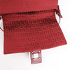 FENDI Zucchino Mamma Baguette Canvas & Leather Shoulder bag in Red 8BR001 Secondhand