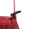 FENDI Zucchino Mamma Baguette Canvas & Leather Shoulder bag in Red 8BR001 Secondhand