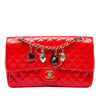Chanel Medium Classic Patent Valentines Heart Charms Single Flap Secondhand