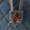 Secondhand Chanel CC Quilted Denim Resin Ring Handle Bucket Bag