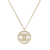 Chanel Gold Plated CC Mesh Round Pendant Necklace Secondhand