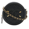 Chanel Caviar CC Filigree Round Clutch with Chain Secondhand