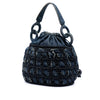 Secondhand Chanel CC Woven Denim and Raffia Drawstring Bucket Bag