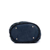 Secondhand Chanel CC Woven Denim and Raffia Drawstring Bucket Bag