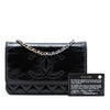 Chanel CC Quilted Shiny Aged Calfskin Wallet On Chain Secondhand