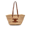 Celine Large Raffia Cuir Triomphe Classic Panier Tote Secondhand