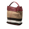 Burberry Medium Mega Check Canvas and Grained Calfskin Ashby Tassel Bucket Bag Secondhand
