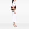 Burberry Medium Mega Check Canvas and Grained Calfskin Ashby Tassel Bucket Bag Secondhand