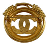 Chanel Gold Plated CC Spring Round Brooch Secondhand