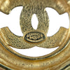 Chanel Gold Plated CC Spring Round Brooch Secondhand