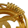 Chanel Gold Plated CC Spring Round Brooch Secondhand