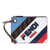 Fendi Fila Mania Multicolor Zucca Embossed Leather Clutch Secondhand