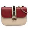 Valentino Small Tricolor Calfskin Rockstud Glam Lock Crossbody Secondhand