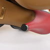Secondhand Gucci Slingback Leather Strap Pumps in Black x Red 740058, Size 37.5 EU