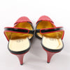 Secondhand Gucci Slingback Leather Strap Pumps in Black x Red 740058, Size 37.5 EU