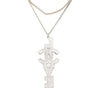 Chanel CC Brass and Strass Love Pendant Double Chain Necklace Secondhand