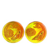 Chanel CC Resin Embedded Camellia Shoe Gold Plated Clip On Earrings Secondhand