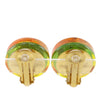 Chanel CC Resin Embedded Camellia Shoe Gold Plated Clip On Earrings Secondhand
