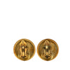 Chanel CC Gold Plated Button Clip On Earrings Secondhand