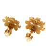 Chanel CC Gold Plated Flower Clip On Earrings Secondhand