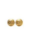 Chanel CC Gold Plated Round Clip On Earrings Secondhand