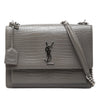 Saint Laurent Large Croc Embossed Leather Monogram Sunset Crossbody Secondhand