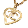 Secondhand Chanel CC Gold Plated Heart Pendant Necklace
