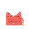 Chanel Small Shiny Crumpled Calfskin Wavy CC Hobo Secondhand
