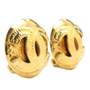 Secondhand Chanel CC Gold Plated Round Clip on Earrings