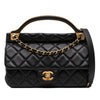 Chanel Small Quilted Calfskin Lady Handle Clutch With Chain Secondhand