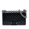 Chanel Old Medium Quilted Patent Acrylic Boy Flap Secondhand