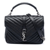 Saint Laurent Medium Chevron Sheepskin Monogram College Satchel Secondhand