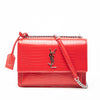 Saint Laurent Medium Croc Embossed Leather Monogram Sunset Crossbody Secondhand