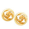 Chanel CC Gold Plated Round Clip on Earrings Secondhand