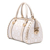 Versace Small Studded Jacquard Snap Out Of It Boston Bag Secondhand
