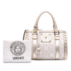 Versace Small Studded Jacquard Snap Out Of It Boston Bag Secondhand