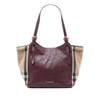 Burberry Small Leather and House Check Canvas Canterbury Tote Secondhand