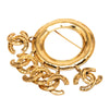 Chanel CC Gold Plated Five Charm Ring Brooch Secondhand