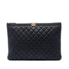 Chanel Large Quilted Caviar Boy O Case Clutch Secondhand