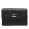 Chanel CC Embossed Leather Camellia Card Holder Secondhand