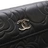 Secondhand Chanel CC Embossed Leather Camellia Card Holder