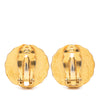 Chanel CC Gold Plated Sunburst Round Clip On Earrings Secondhand