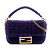Fendi Mini Zucca Embossed Velvet Baguette Satchel Secondhand
