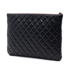 Chanel Large Quilted Stitched Calfskin Zip Pouch Secondhand