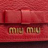 Miu Miu Bicolor Goatskin Madras Bow Wallet on Chain Secondhand