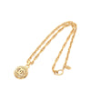 Chanel Gold Plated CC Round Pendant Necklace Secondhand