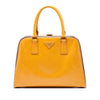 Prada Bicolor Saffiano Vernice Pyramid Frame Handbag Secondhand
