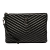 Saint Laurent Quilted Chevron Leather Monogram Document Holder Secondhand