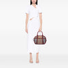 Secondhand Burberry Small Leather Trimmed House Check Canvas Bridle Orchard Satchel
